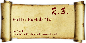 Reile Borbála névjegykártya