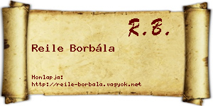 Reile Borbála névjegykártya